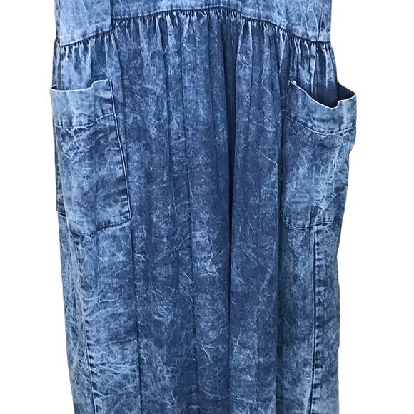 Katherine Haley Size Medium Vintage 1980’s Denim Midi Jumper-Leopard-FLAW - Picture 10 of 16